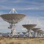 The VLA in its close position. They can be spread miles apart on the tracks installed at the facility.