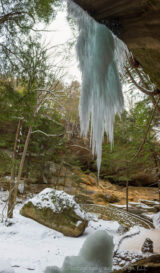 Blue skies were elusive this afternoon in the Hocking HIlls, but the recent cold weather made for some nice ice formations.