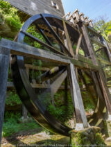 Rock Mill held an open house today and will have one on most Wednesdays until August 17. It was nice to see the inside and get pictures with all of the windows open. The water wheel is operating now as well. Plans for the summer include getting the gearing set up to actually grind grain.
