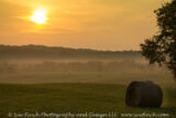 I had an early drive this morning, so I was watching the sky. Luckily I found a place to pull off and capture the hazy start to the day as the sun rose over the hay fields. It was already almost 80°F at 7am.