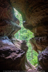 We got out early for a hike at Cantwell Cliffs and Rock House. This is a view out one of the 'windows' at Rock House.