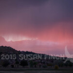 We were returning from our hike watching the rain come in with the sunset. It was a race to get back before the rain hit.