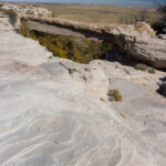 Cement was added below the log in the 20's to help stabilize it. People are not allowed to cross it now.